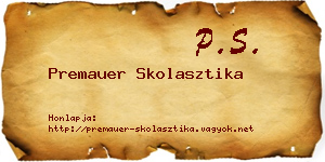 Premauer Skolasztika névjegykártya